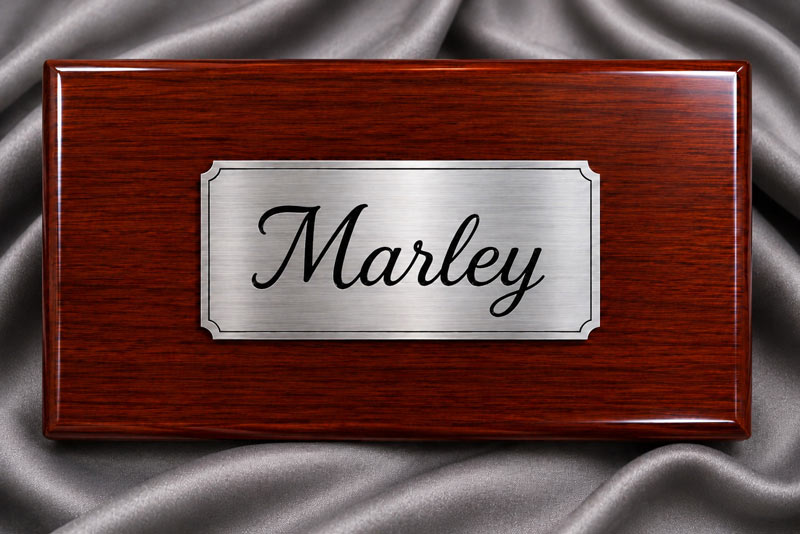 Engraved Name Plaque for Pet Ashes