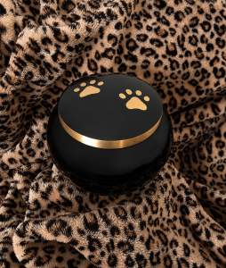 Black and Gold Paws To Heaven Urn for Pets
