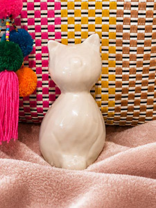 Ivory Sitting Cat - Ashes Urn