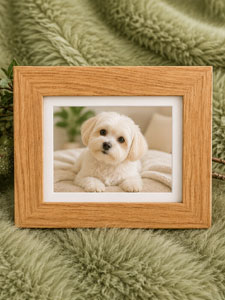 Oak Photo Frame Ashes Urn for Pets
